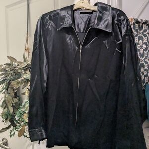 Gorgeous Satin Blouse Dress Jacket Designs Lane Bryant Size 18/20 Black